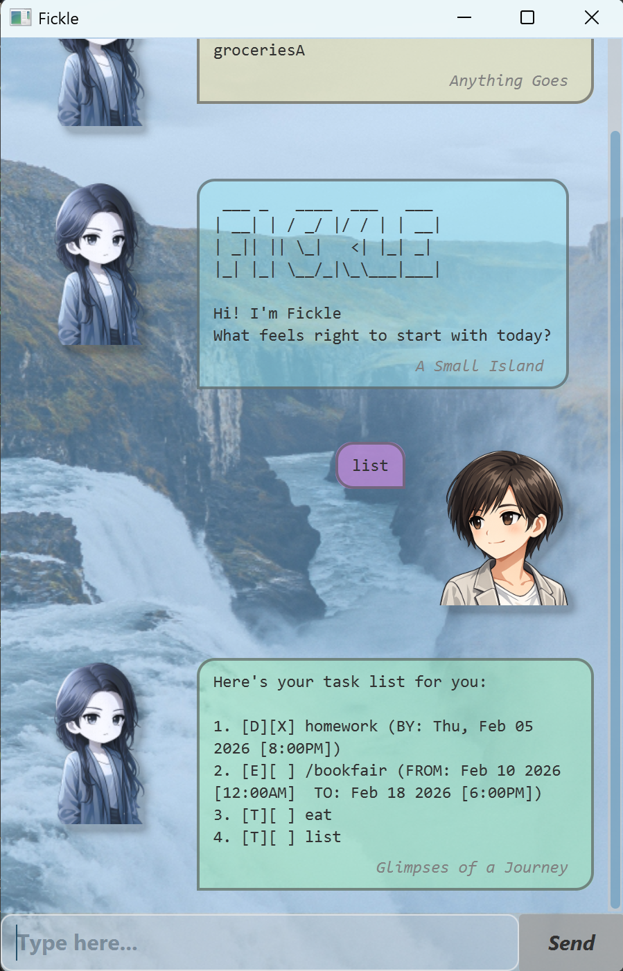 Fickle UI Screenshot